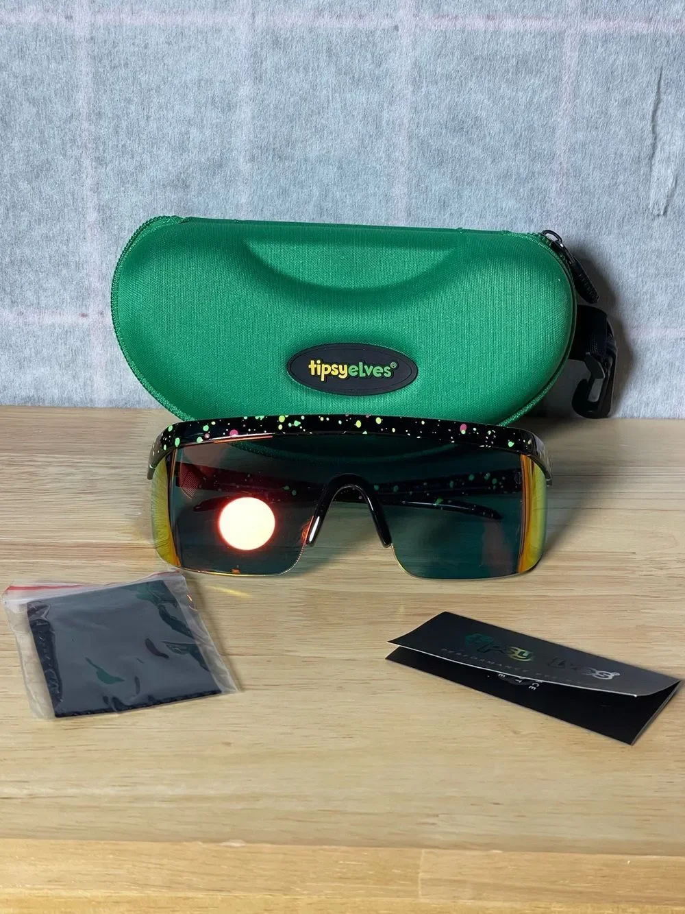 Tipsy Elves Neon Retro Splatter Print Performance Sunglasses - Unisex -80’s Vibe